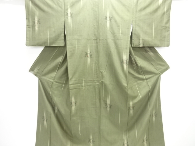 JAPANESE KIMONO / TSUMUGI / WOVEN ABSTRACT STRIPE